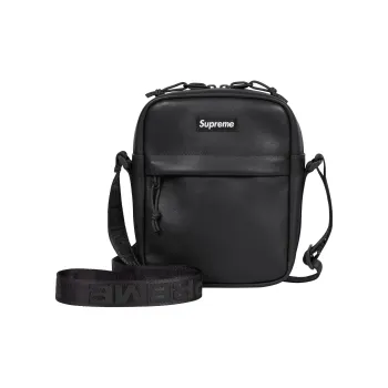 Supreme Cow Leather Crossbody Bag Shoulder Bag Unisex Black