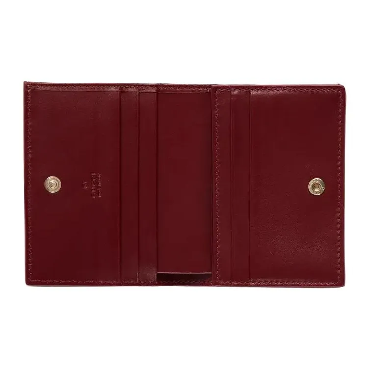 GUCCI Coated Fabric Wallet Mini Women's Pink & White & Brown-5