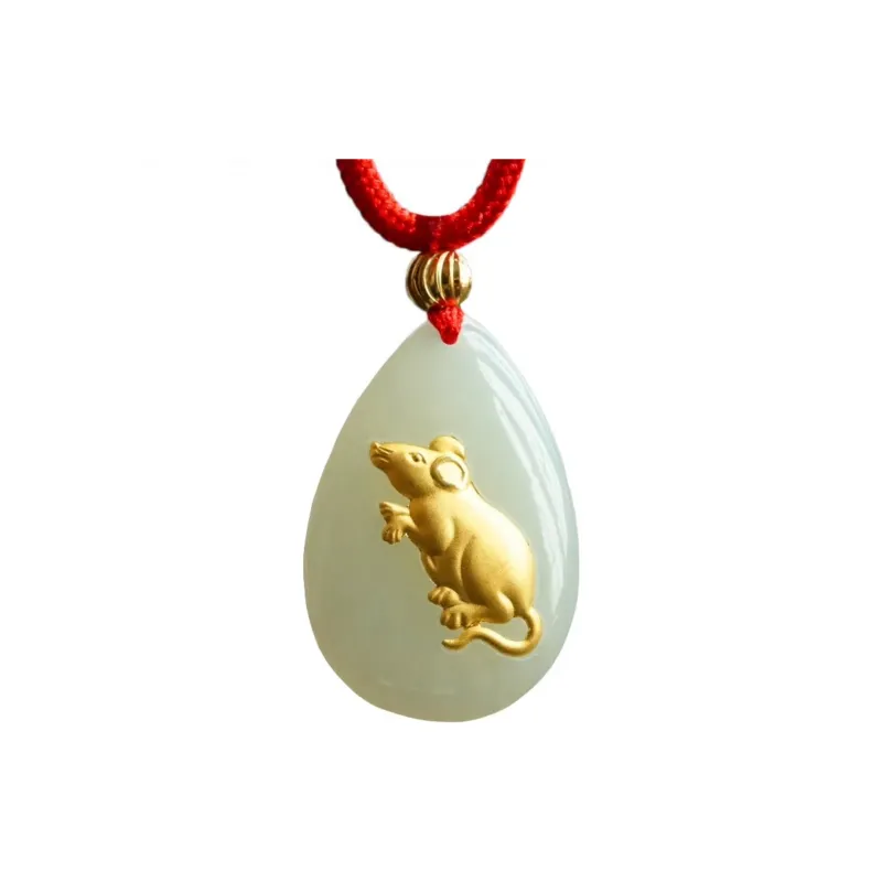 Harf Hetian Jade Necklaces White Jade/Pale Greenish White Jade Unisex-24