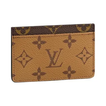 LOUIS VUITTON Card Holder Reverse Monogram Canvas Brown