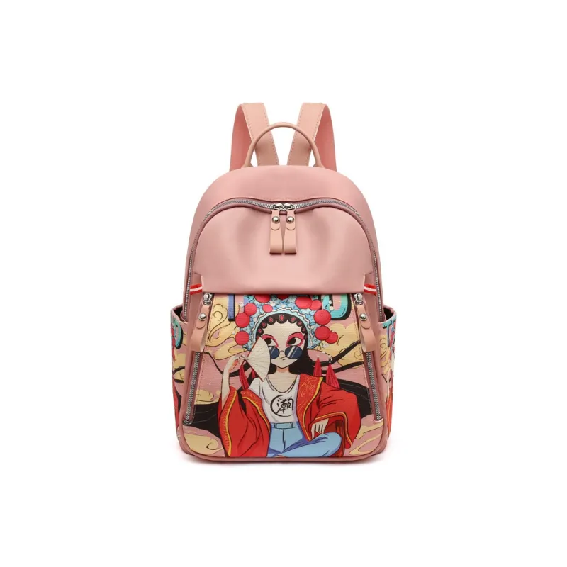 DALO Oxford Backpack Women's Red/Green/Black/Pink-7