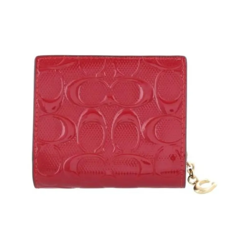COACH Patent Leather Wallet Women's Red-2