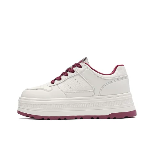 EBLAN Skateboard Shoes Women's Beige Red