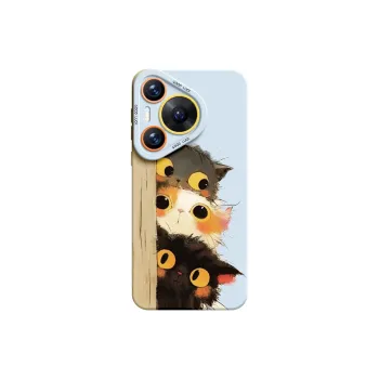 SUPER MOUSE Silicone Material Three Cats Phone Cases Compatible With Huawei Pura70/60/50/40/30/pro/pro+/Ultra