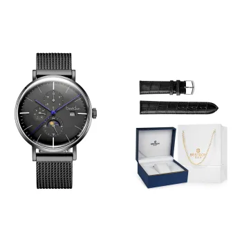 Bestdon Automatic Mechanical Movement Stainless Steel Watchband Watch Men's Watches Black Dial