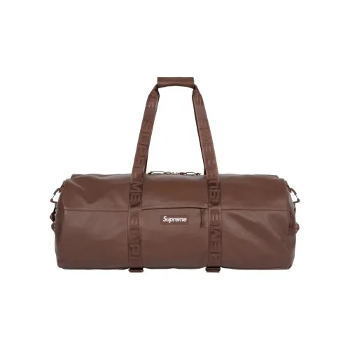 Supreme Cow Leather Travel Bag 42L Unisex Brown