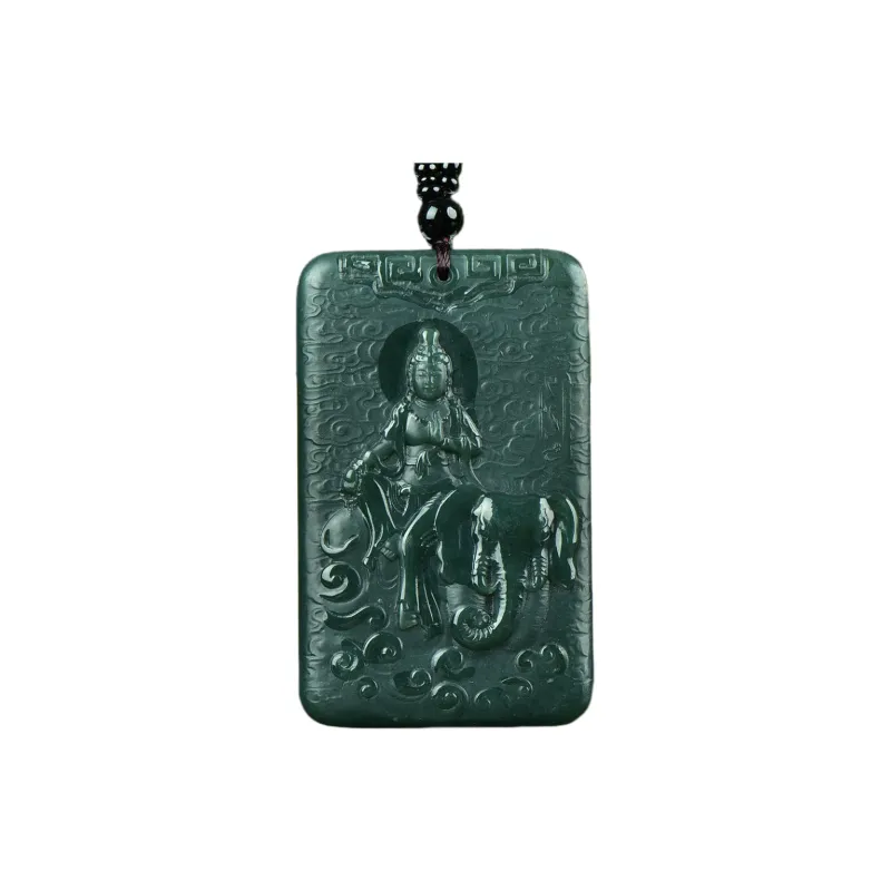 Jade Charm Yao Hetian Jade Necklaces Green Jade Men's-0