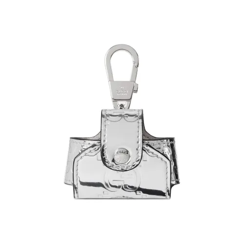 GUCCI Fabric Earphone Case Unisex Silver