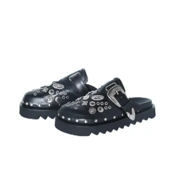 Toga Pulla Sabot Metal Suede Mules