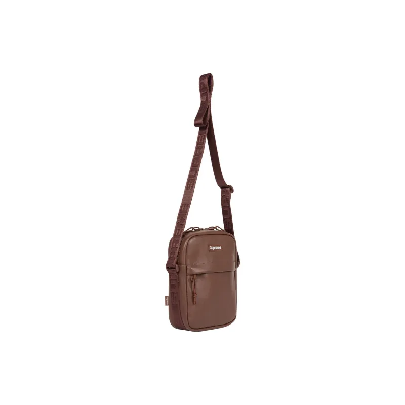 Supreme Cow Leather Crossbody Bag Shoulder Bag Unisex Brown-2