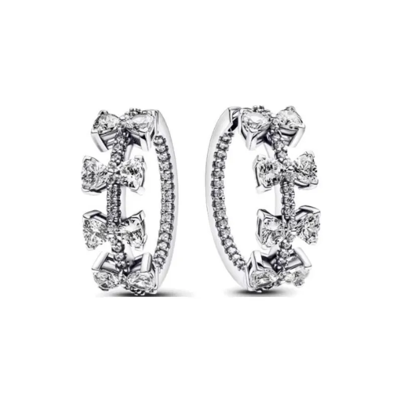 Pandora 925 Sterling Silver Earrings Women's Silver-0