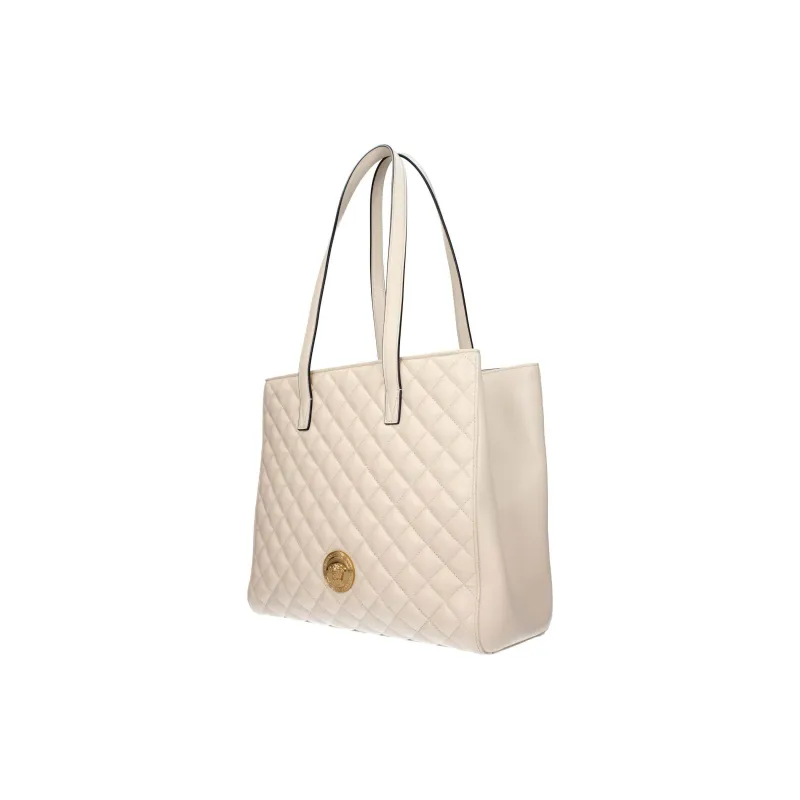 VERSACE Leather Tote Bag Shopping Bag Handbag Shoulder Bag Medium Size Women's Beige-1