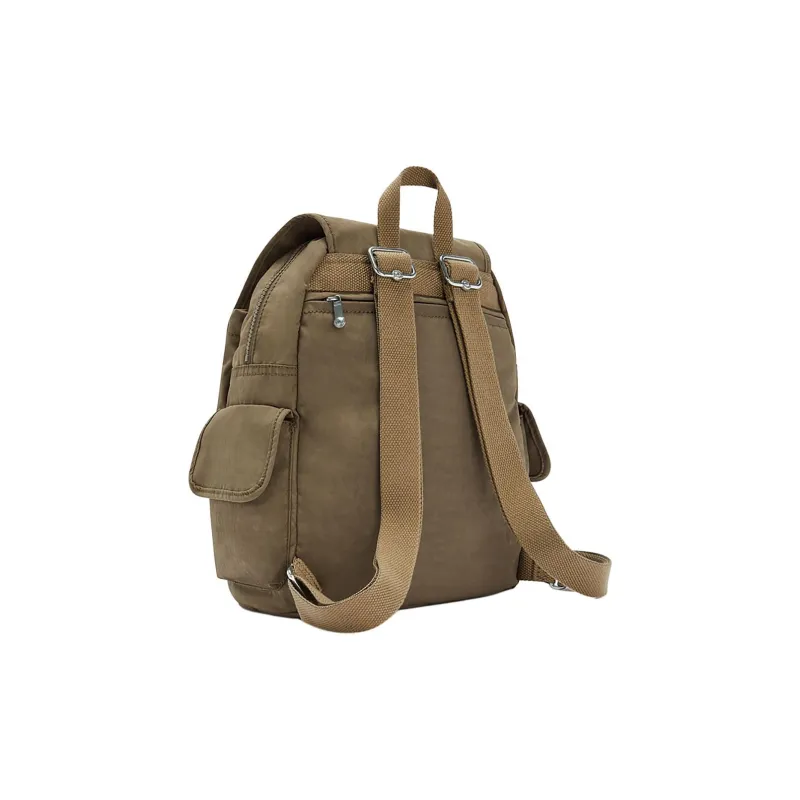 Kipling Nylon Fabric Backpack Small Size Unisex Pure Beige-2