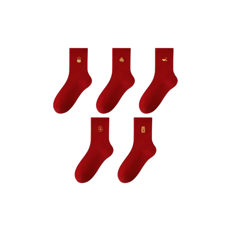 MIIOW Honmei Honmei Series Mid Calf Socks Unisex 5 Pack-5