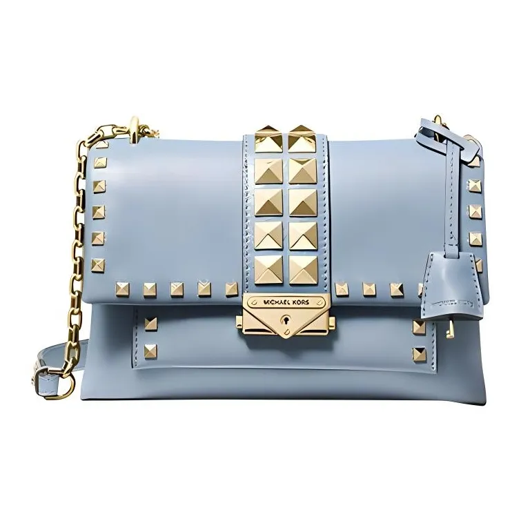 MICHAEL KORS Cece Leather Shoulder Bag, Crossbody Bag Medium Size Women's Blue-0