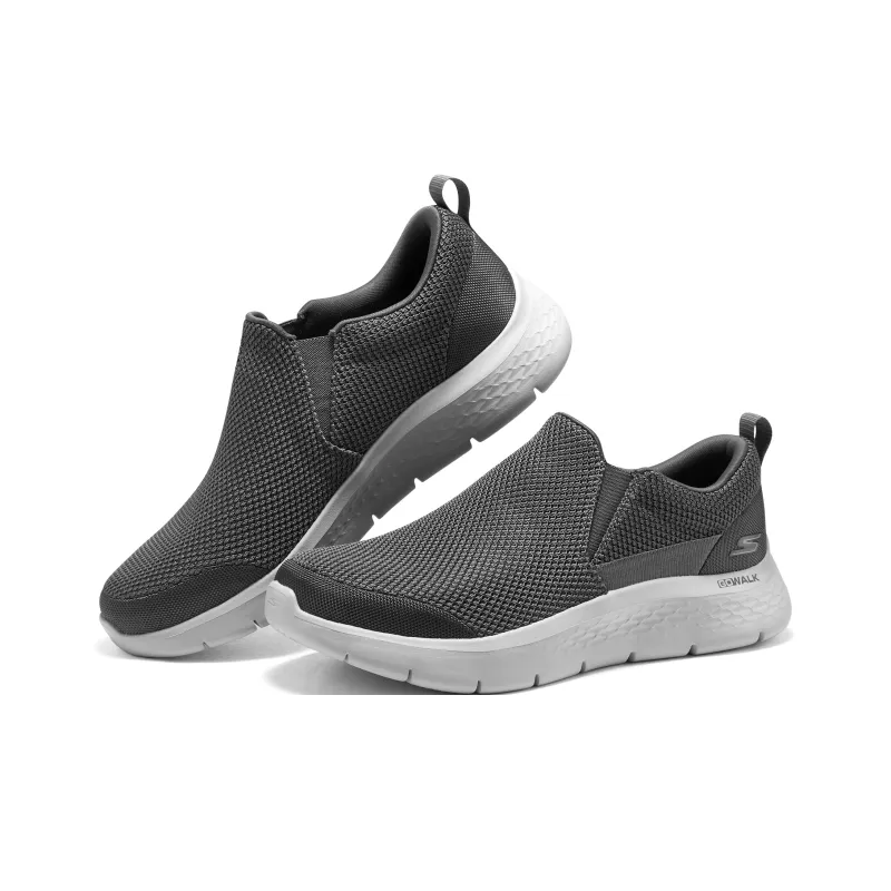 Skechers Go Walk Fle Anti-Slip Wear-Resistant Breathable Coverage Low-Top Casual Shoes Men's Gray White-8
