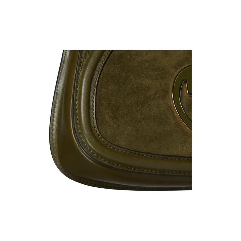 GUCCI Blondie Suede Portable Crossbody Bag, Shoulder Bag Trumpets Women's Dark Green-5