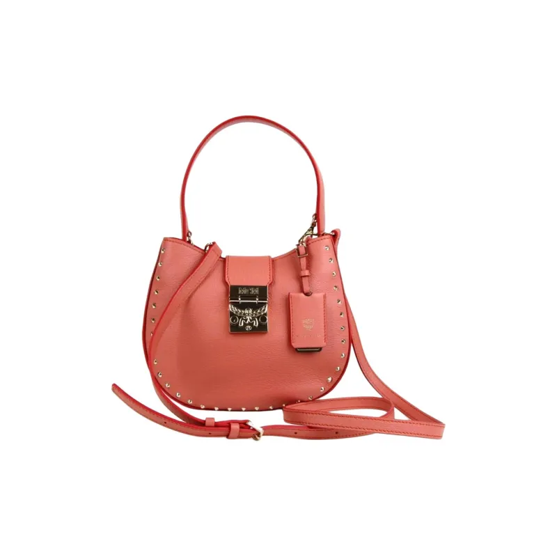 MCM Leather Crossbody Bag, Shoulder Bag Small Size Women's Cocoa Pink-0