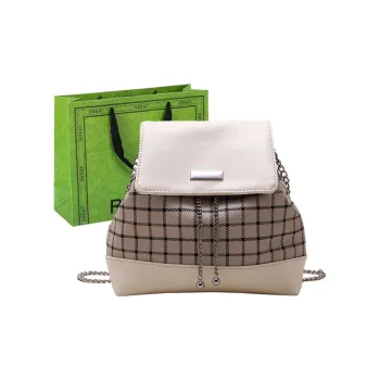 RUIPAI PU Bonded Canvas Backpack Women's White/Black