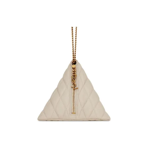 SAINT LAURENT Quilting Lambskin Shoulder Bag With Coin Purse Women's White