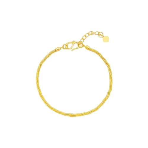 Good Has A Cause 5G Gold Twist Adjustable Chain Solid Gold 999 Priced In Gram Interwoven Snake Bone Bracelet Women's