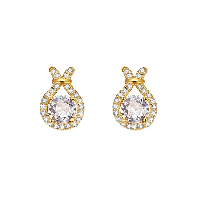 Heart Grass S925 Silver Stud Earrings Women's-0