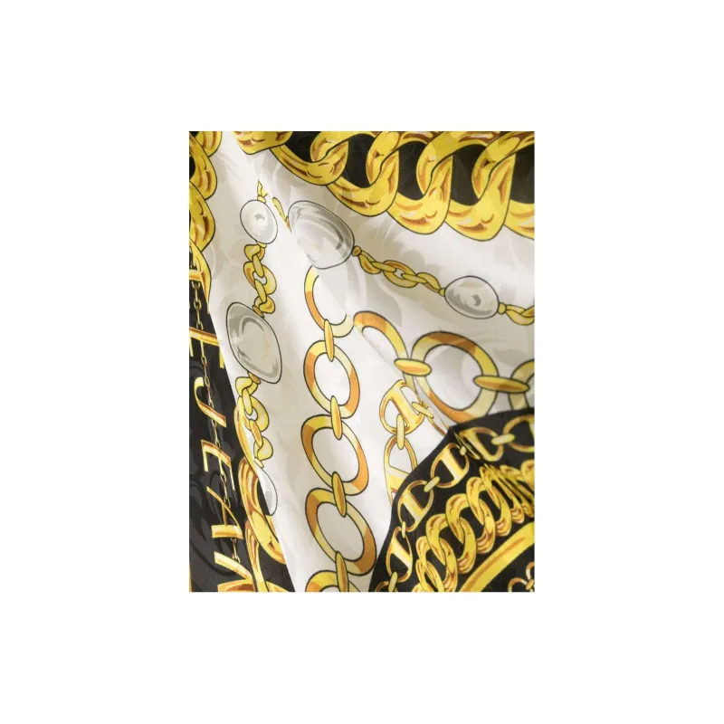VERSACE Silk Scarves Women's Black-3