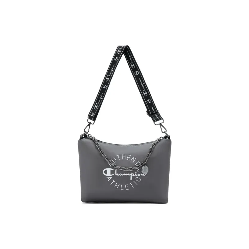 Champion Fabric Shoulder Bag Small Size Unisex Light Blue/Dark Gray/Ecru/Black-6