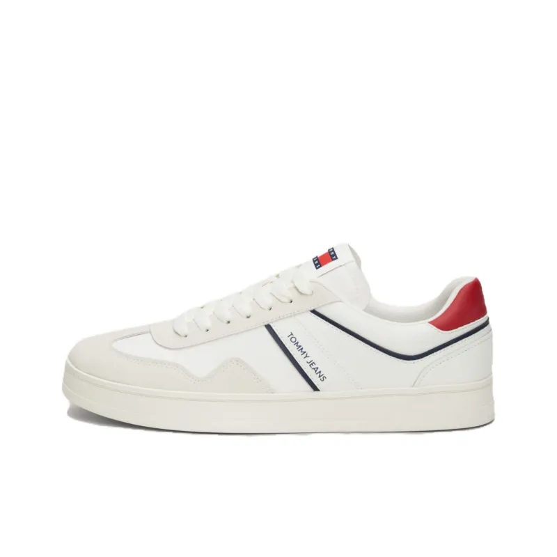 Tommy Hilfiger Cupsole Low Top Skateboard Shoes Men's White Red-0