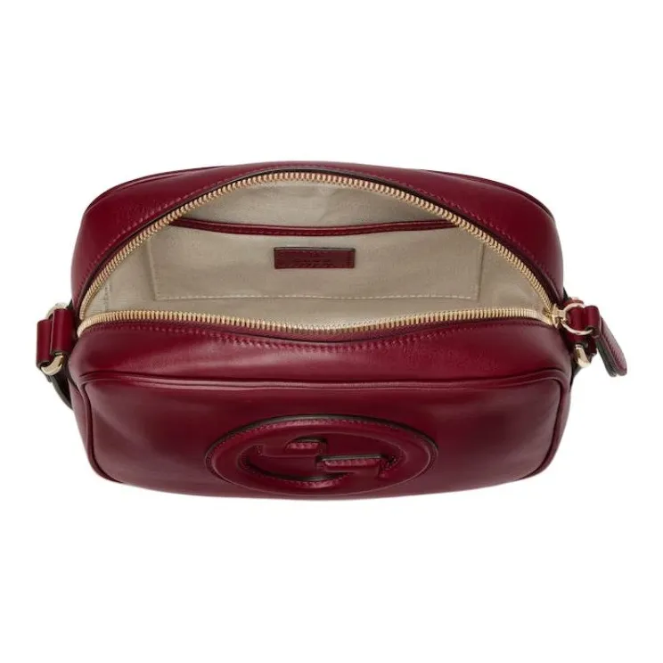 GUCCI Blondie Smooth Leather Crossbody Bag, Shoulder Bag Mini Women's Red-4