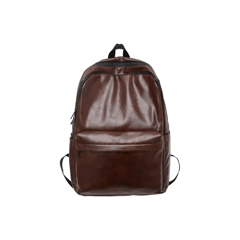 Travel PU Backpack Regular Unisex Black/Gray/Coffee-16