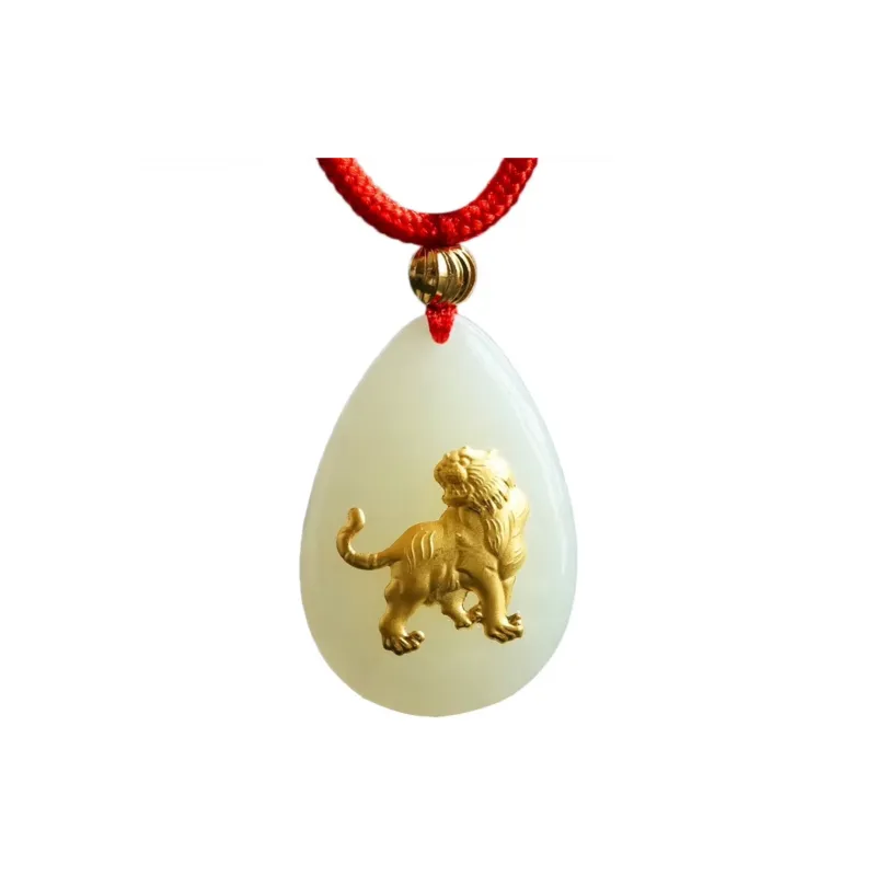 Harf Hetian Jade Necklaces White Jade/Pale Greenish White Jade Unisex-6