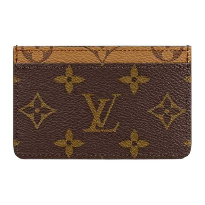 LOUIS VUITTON Card Holder Reverse Monogram Canvas Brown-1