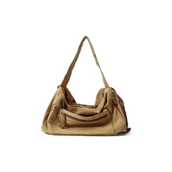 HONGU Canvas Shoulder Bag Large Size Women's Ginger Yellow