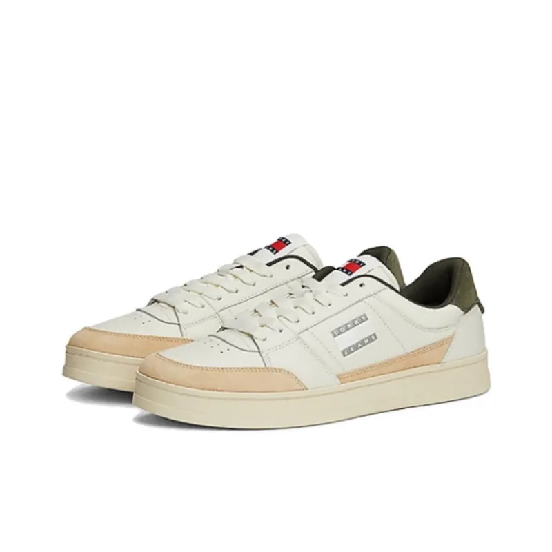 Tommy Hilfiger Trainers Low Top Skateboard Shoes Men's Ivory-1