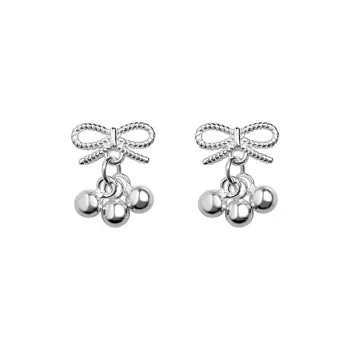 Heart Grass S925 Silver Stud Earrings Women's