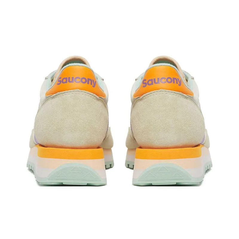 Saucony Jazz Triple Anti Slip Wear Resistant Low Top Casual Shoes Women's Beige Purple Orange-4