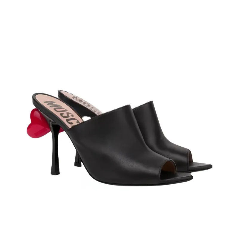 MOSCHINO Heart Detail Open Pointed Toe Mules Women's-2
