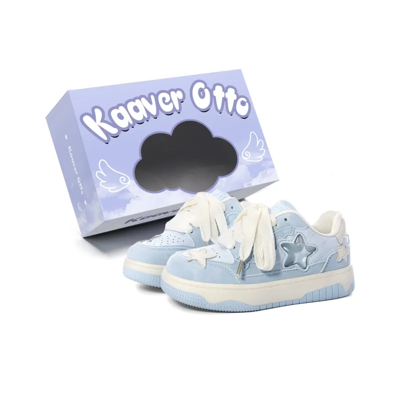 KAAVER OTTO Skateboard Shoes Women's Low Top White-22
