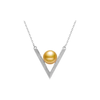 ME LUXE Saltwater Pearl Necklaces Women's Thick Gold