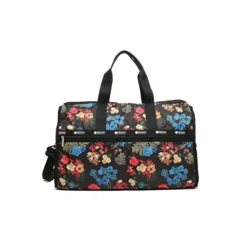 LeSportsac Polyester Boston Bag Shoulder Bag Crossbody Bag Handbag Large Size Women's Black & Multicolor