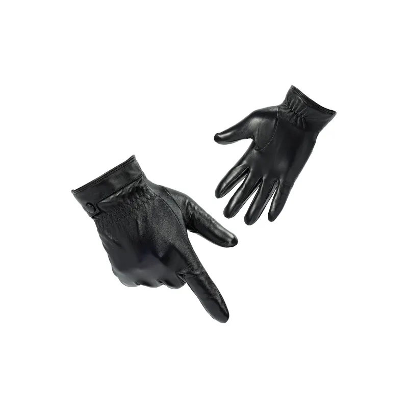 Shanghai Story Sheepskin Knit Gloves Men's Black Gift Box Set-66