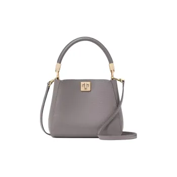 Kate Spade Grain Leather Shoulder Bag, Crossbody Bag, Handbag Small Size Women's Wild Rabbit Gray