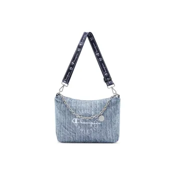 Champion Fabric Shoulder Bag Small Size Unisex Light Blue/Dark Gray/Ecru/Black