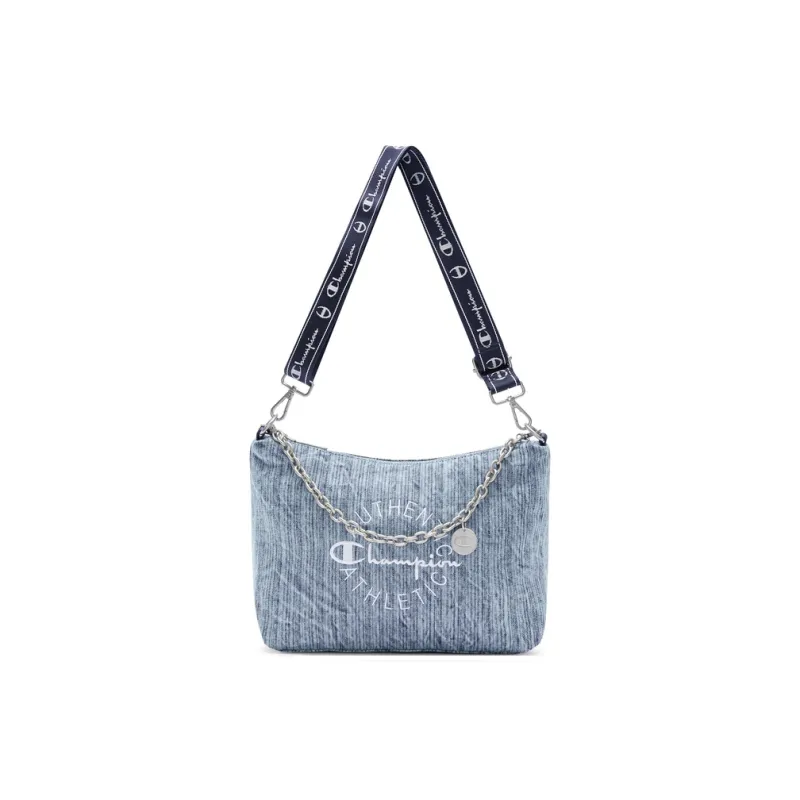 Champion Fabric Shoulder Bag Small Size Unisex Light Blue/Dark Gray/Ecru/Black-0