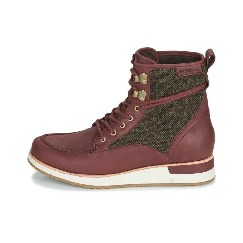 MERRELL Abrasion Resistant Slip Resistant Short Outdoor Boots Cole Women's Red