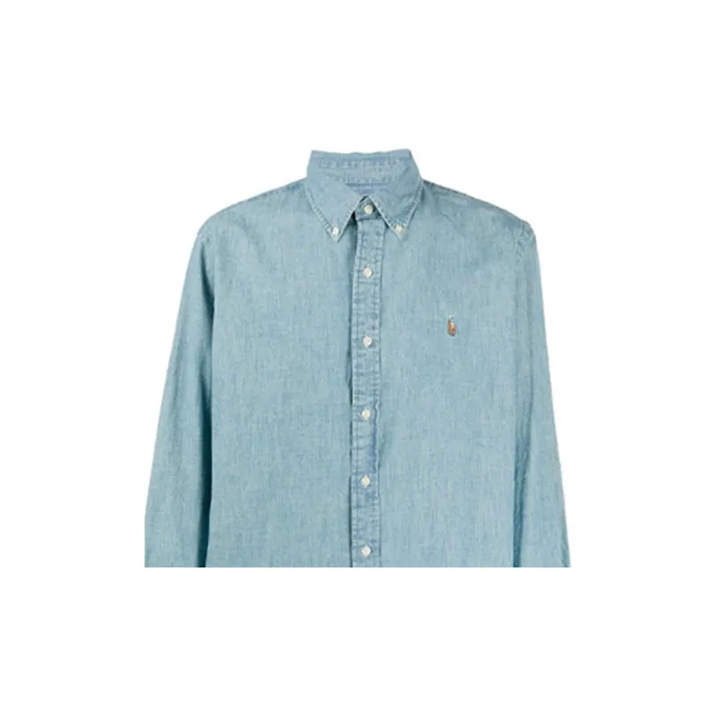 Polo Ralph Lauren Logo embroidered Chambray Shirt-5