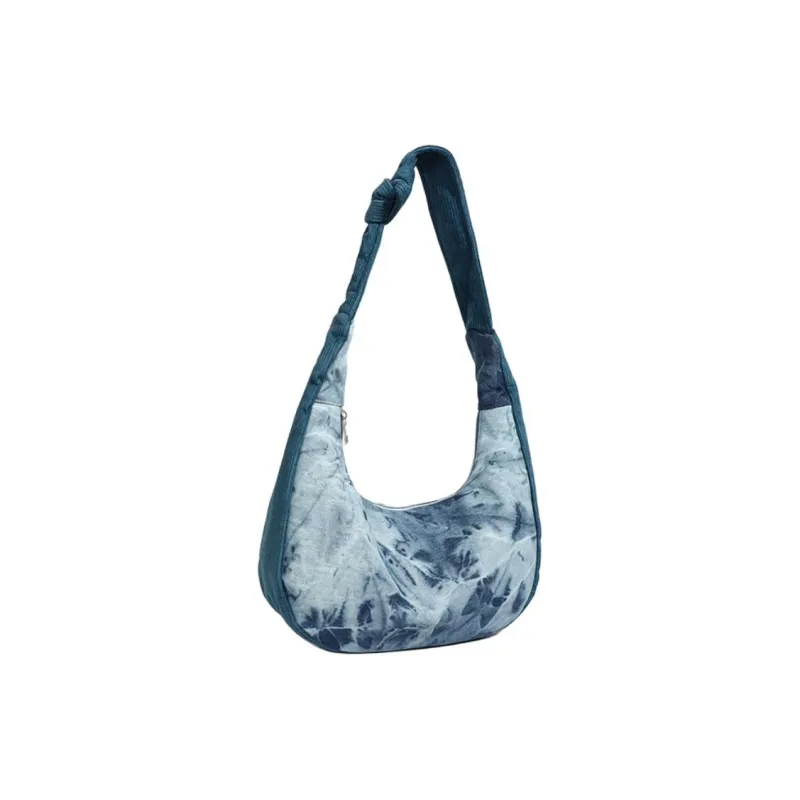 Everthames Corduroy With Additional Fabric Shoulder Bag Women's Blue-1