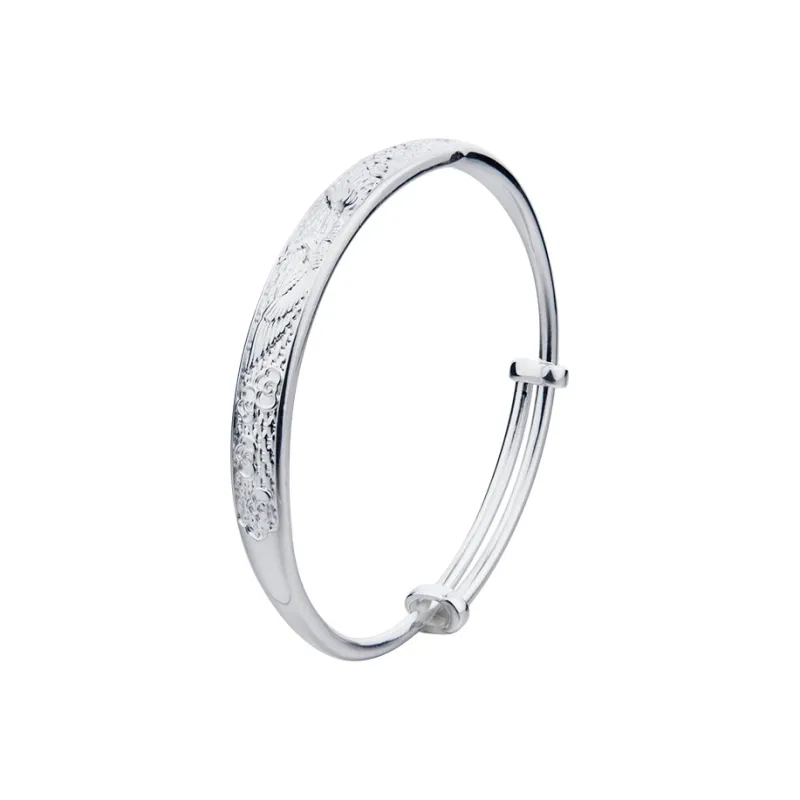 Shunqin Silver Building 999 Fine Silver Bangles Women's-0