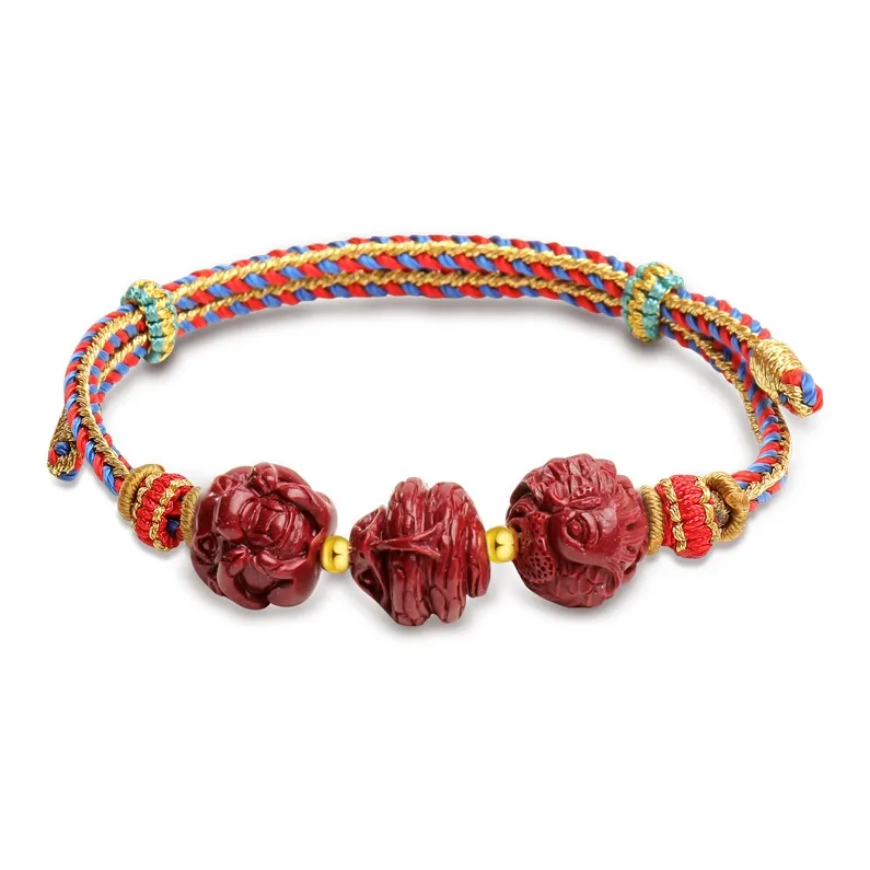 With The Heart Of The Jade Reconstructed Cinnabar Bracelets Unisex-20